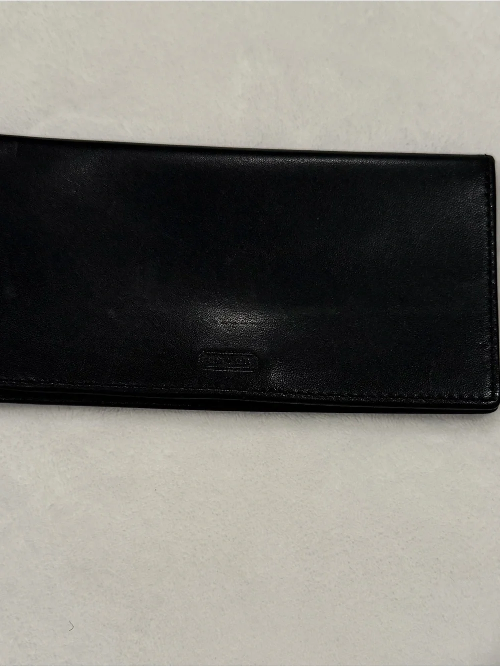 “Vintage COACH Black Smooth Leather Checkbook Cover Wallet Case”